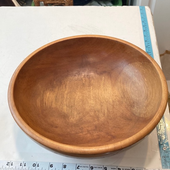 Oregon Myrtle Wood Bowl & VTG. Utensil Cup Organizer EUC VTG Mid Century Modern - Picture 6 of 16